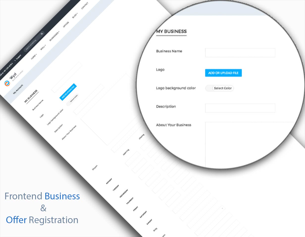 Frontend Business Registration and offers Registration